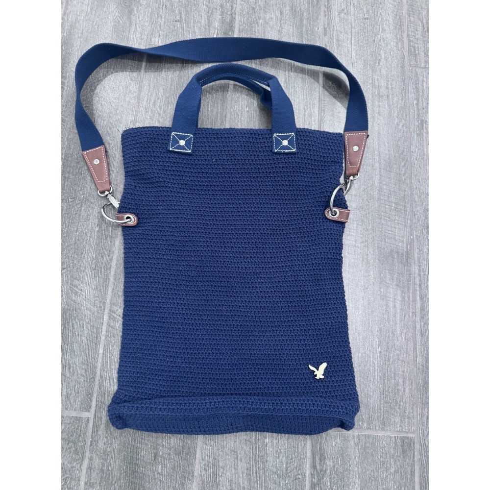 Vintage American Eagle Outfitters
Knitted Oversized Bag‎ Navy Blue Y2K